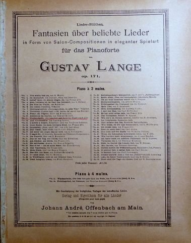 Niederlande: - [Konvolut Klavierwerke und Lieder] Album van oorspronkelijke compositiën van Nederlandsche toondichters. 1876. No. 1 - 23.