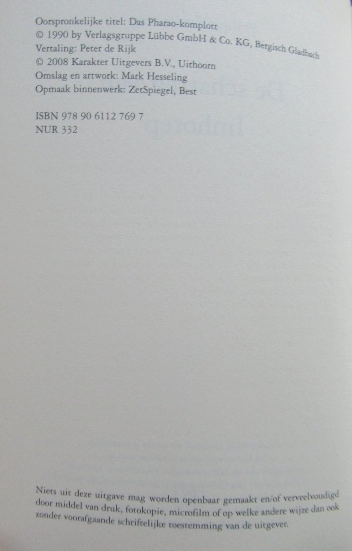 Vandenberg, Philipp - De schatten van Imhotep