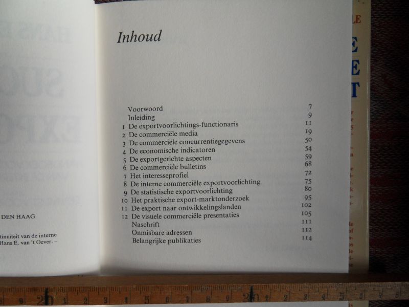 Oever, Hans E. van `t. - Succesvol Exporteren. - Handboek voor opbouw en continuïteit van de interne Exportvoorlichting.