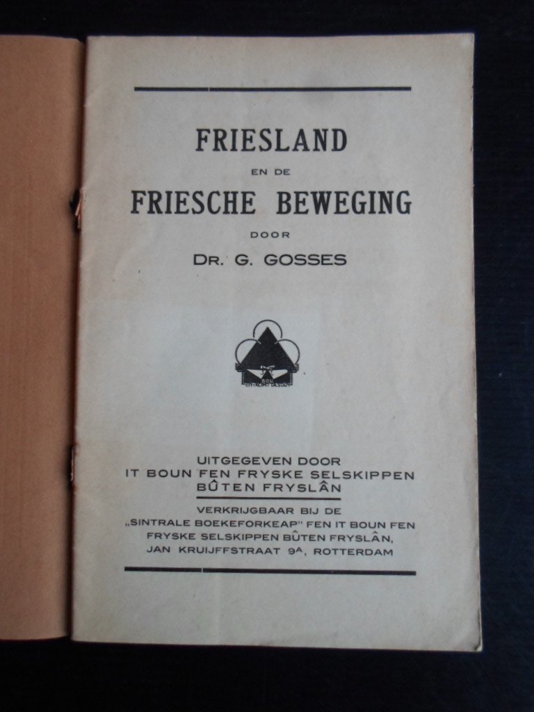 Gosses, Dr.G. - Brochure Friesland en de Friesche Beweging