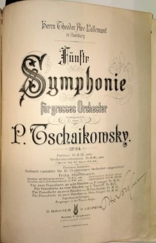 Tschaikowski, P.I.: - Fünfte Symphonie für grosses Orchester. Op. 64. Partitur.