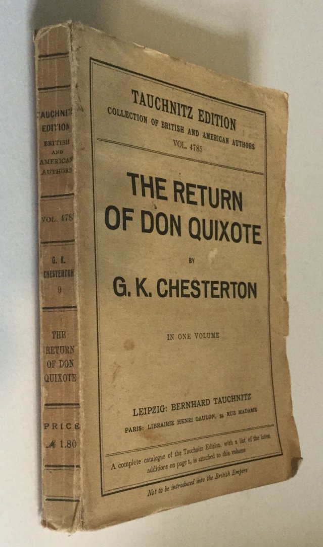 Chesterton, G.K. - THE RETURN OF DON QUIXOTE in one volume