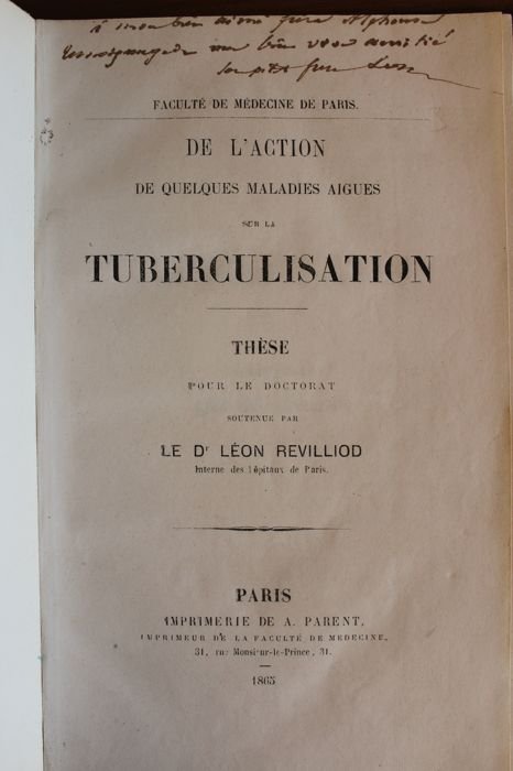 Revilliod Leon - De l'action de quelques maladies aigues sur la tuberculisation - proefschrift , these pour le doctorat