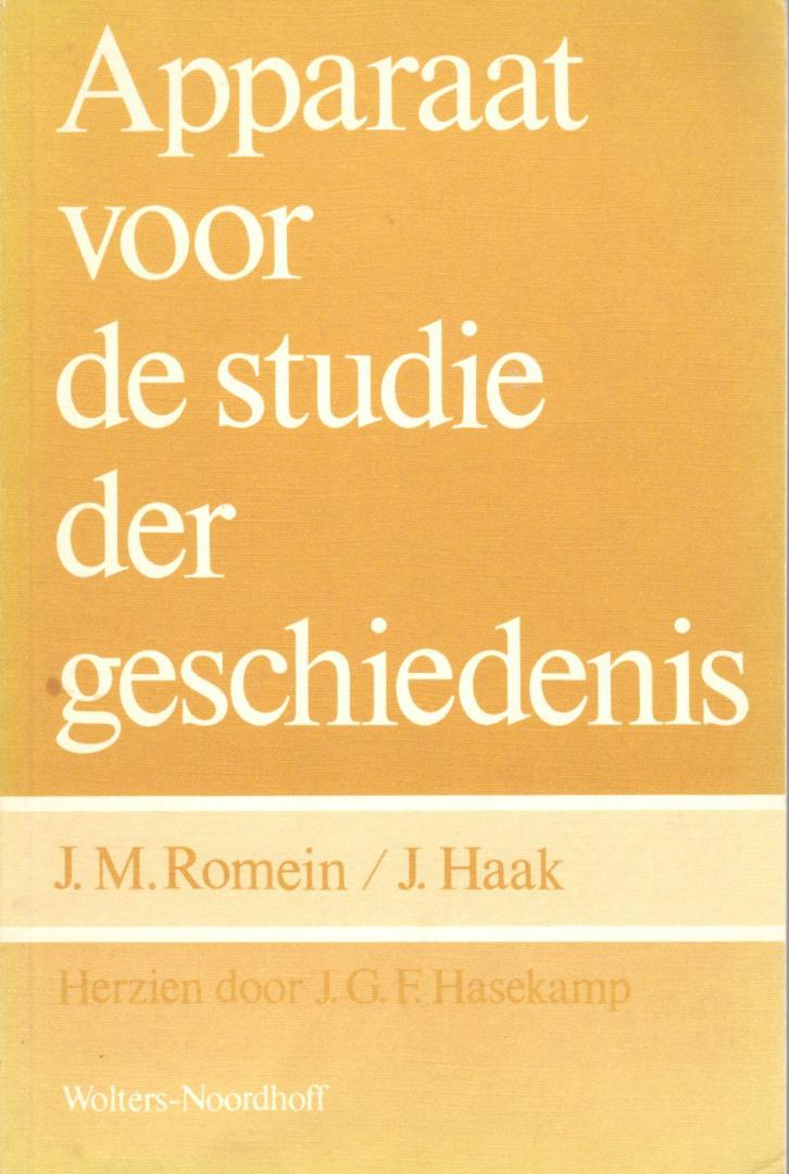 Romein, J.M. / J. Haak, herzien door J.G.F. Hasekamp - Apparaat voor de studie der geschiedenis  [ isbn 9789001761608]