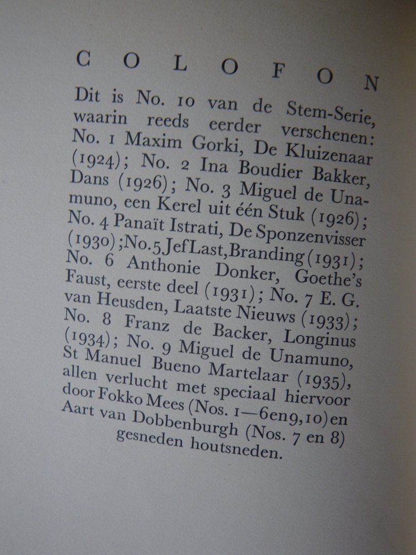 LAGERKVIST, Par. - De Beul. Uit het Zweeds vertaald door N. Boelen-Ranneft.