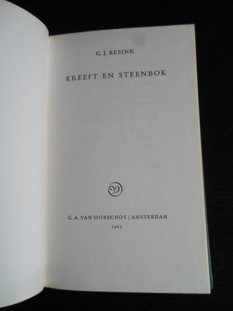 Resink, G.J. - Kreeft en steenbok, Gedichten