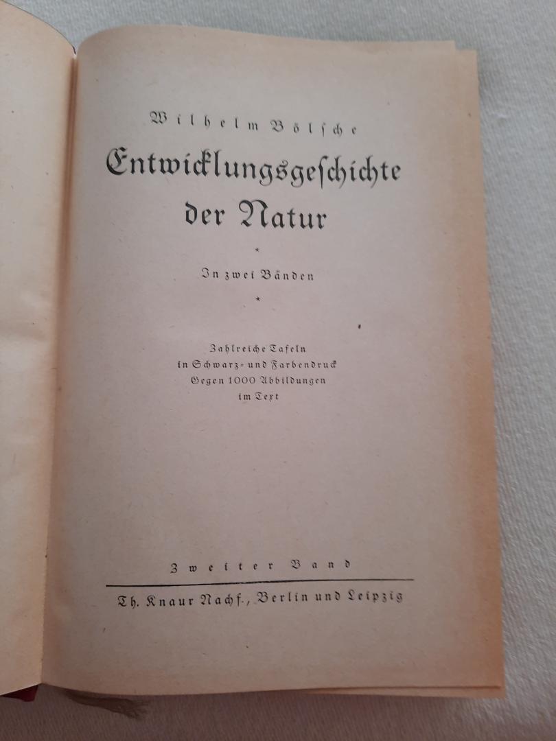 Bolche, Wilhelm - Entwickelungsgeschichte der Natur