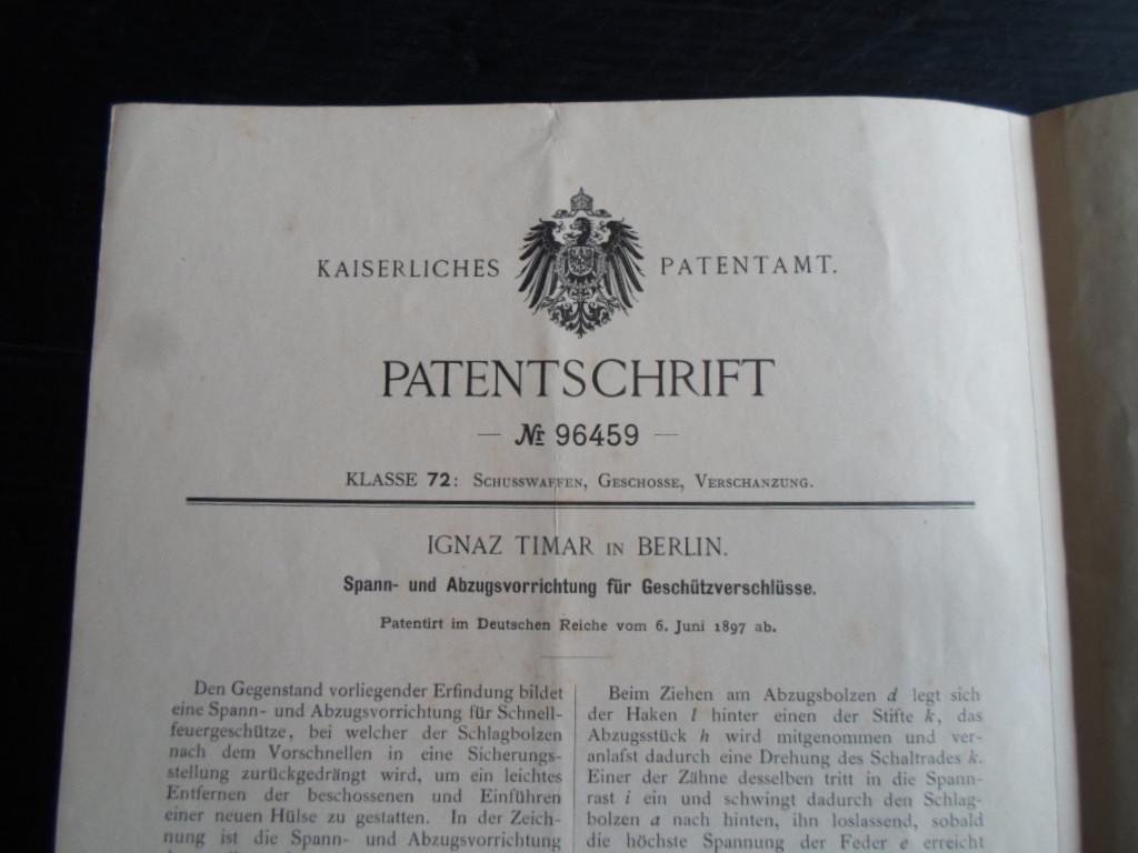  - Patentschrift Spann-und Abzugsvorrichtung für Geschützverschlüsse