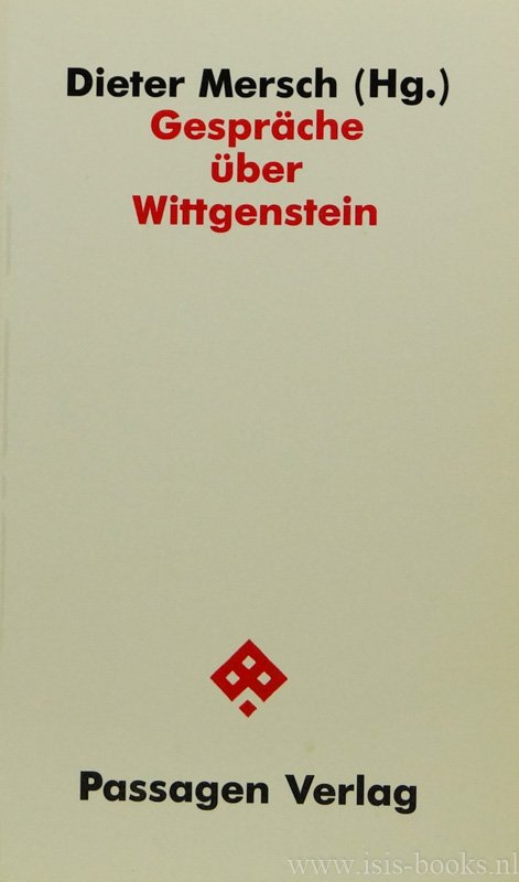 WITTGENSTEIN, L., MERSCH, D., (HRSG.) - Gespräche über Wittgenstein.