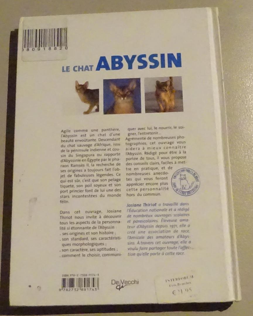 Thiriot, Josiane - Le chat abyssin