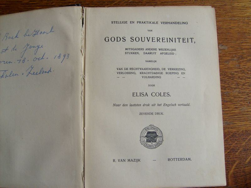 Coles Elisa - Gods souvereiniteit