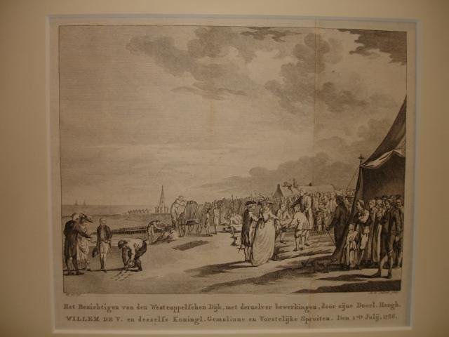 Westkapelle. - Het Bezichtigen van den Westcappelschen Dijk, met der zelver bewerkingen, door zijne Doorl. Hoogh. Willem de V.... Den 1ste Julij, 1786.