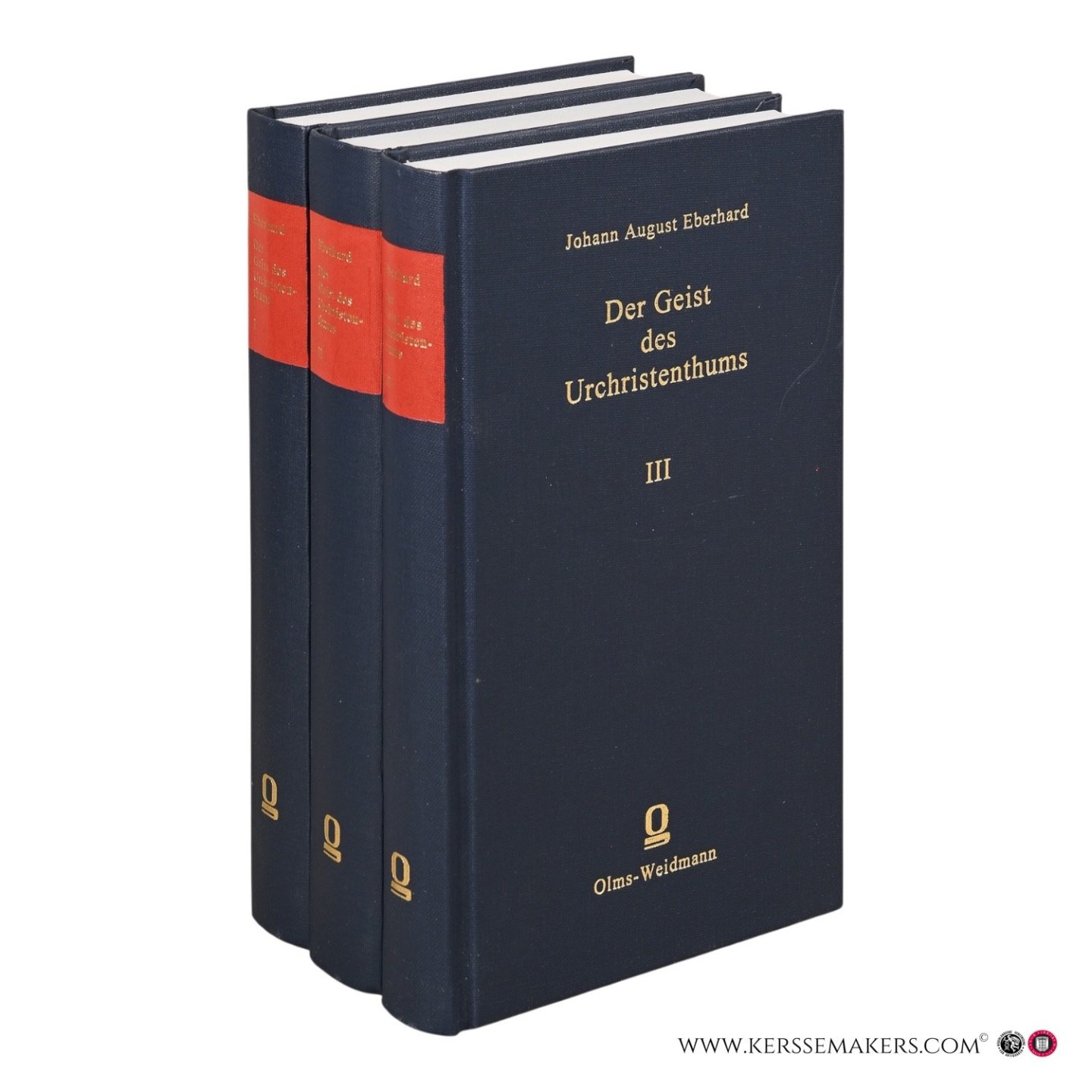Eberhard, Johann August. - Der Geist des Urchristentums : ein Handbuch der Geschichte der philosophischen Cultur für gebildete Leser aus allen Ständen in Abendgesprächen. 3, Hrsg. von Walter Sparn, 1808: Halle, Reprint, Olms [3 volumes].