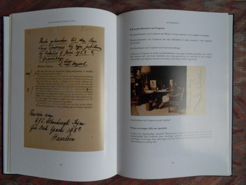 Winden, Monique van; Scholtens, Heine; Winden Piet van (samenstelling). - Louis Couperus De Collectie Sine Qua Non. [ bibliofiele gelimiteerde en genummerde uitgave 35 / 50 ]. + Bijgevoegd Catalogus 71 van Aioloz over de verkoop van werken van Louis Couperus.