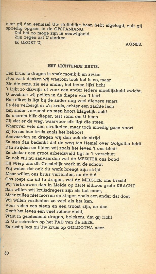 Gramberg Meijer Marg. El  Zuster Agnes - De mystiek  .. welke leidt tot het lichtende pad  ..  mediamiek ontvangen