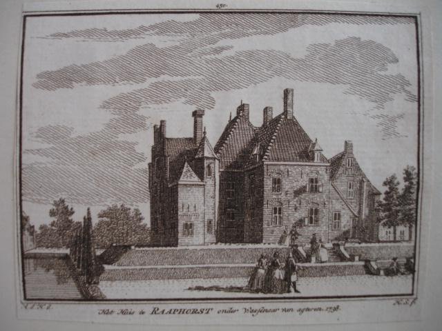 Wassenaar. - Het Huis te Raaphorst onder Wassenaar van agteren, 1738.
