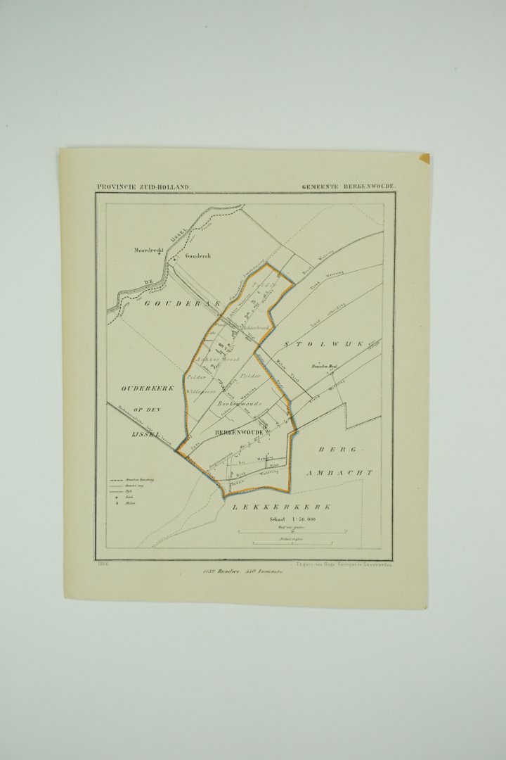 Kuyper, J. - Gemeentekaart Gemeente Berkennwoude - Kuyperkaartje