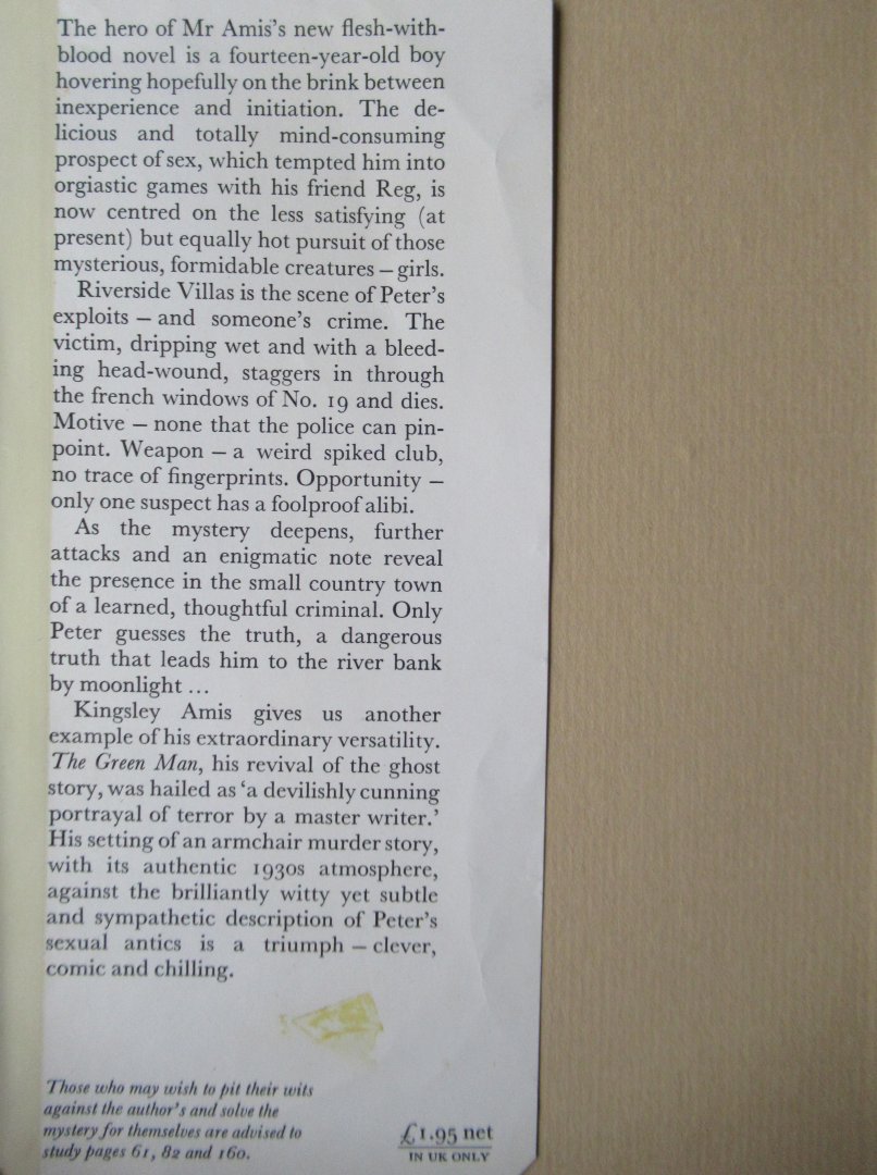 Amis, Kingsley - The riverside villas murder