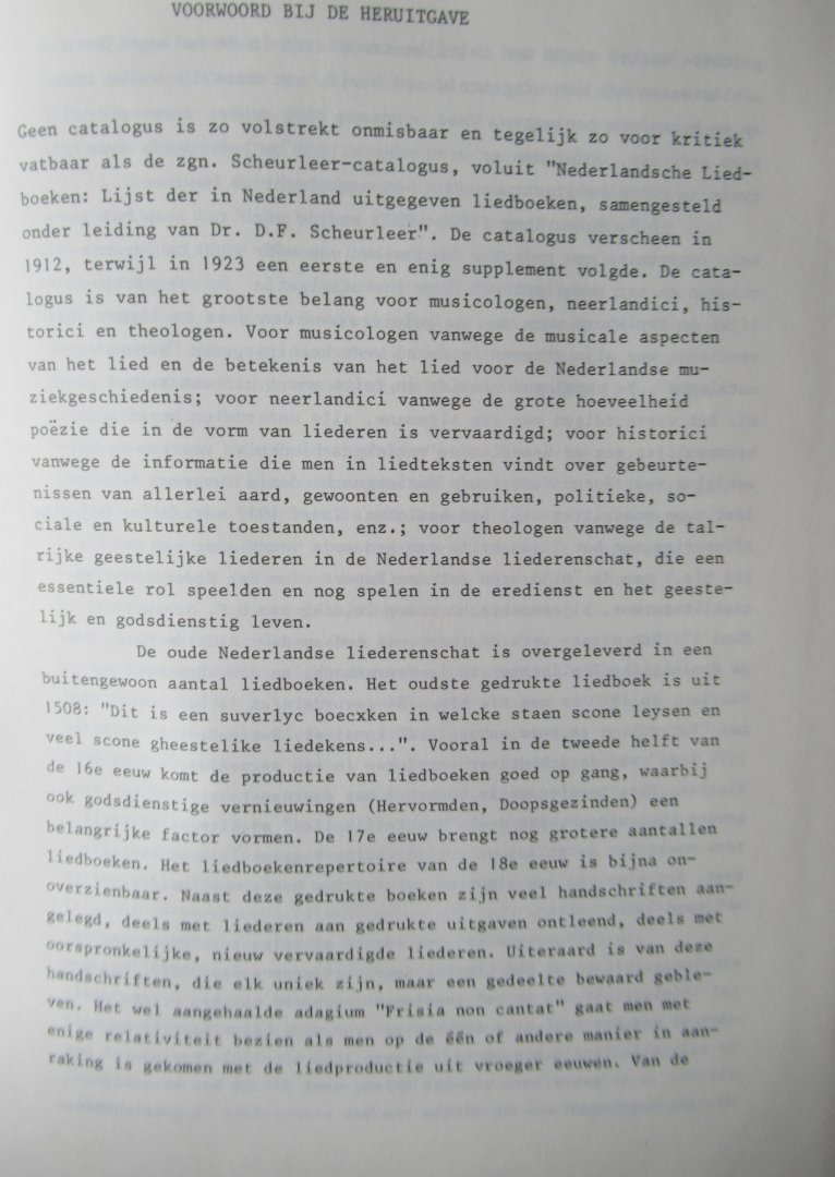 Scheurleer, D.F. Dr. - Nederlandsche Liedboeken.Lijst der in Nederland tot het jaar 1800 uitgegeven liedboeken