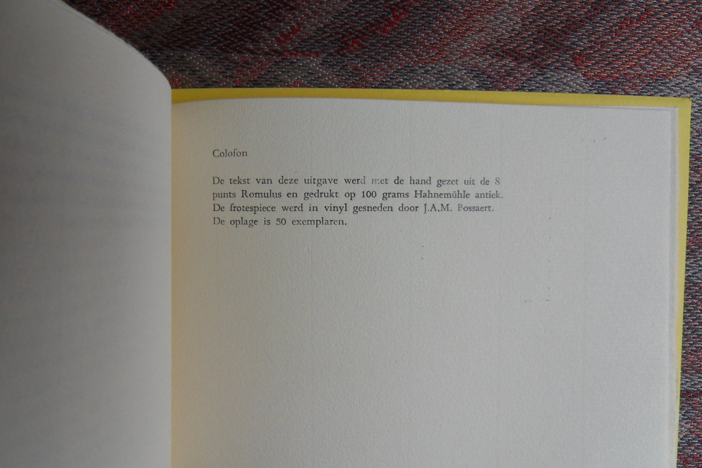 Coo, Jacques de. - Dvoraks Kwintet Opus 1. [ Beperkte bibliofiele oplage van 50 exemplaren ].