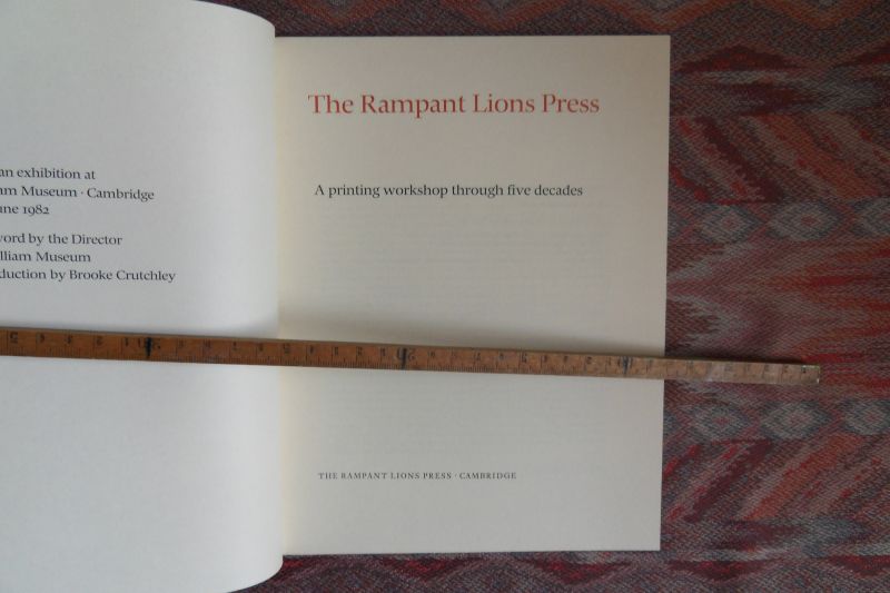 Jaffé, Michael (voorwoord). - The Rampant Lions Press. - A printing workshop through five decades.