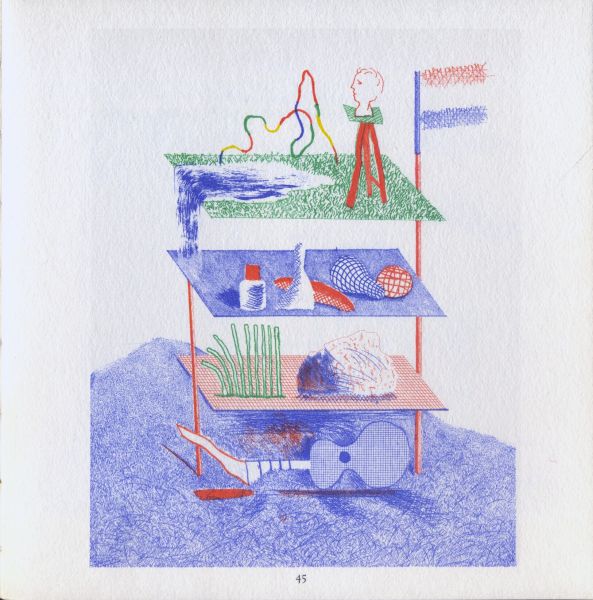 Hockney, David/ Stevens, Wallace - The Blue Guitar (etchings)/ The man with the blue guitar (poem)