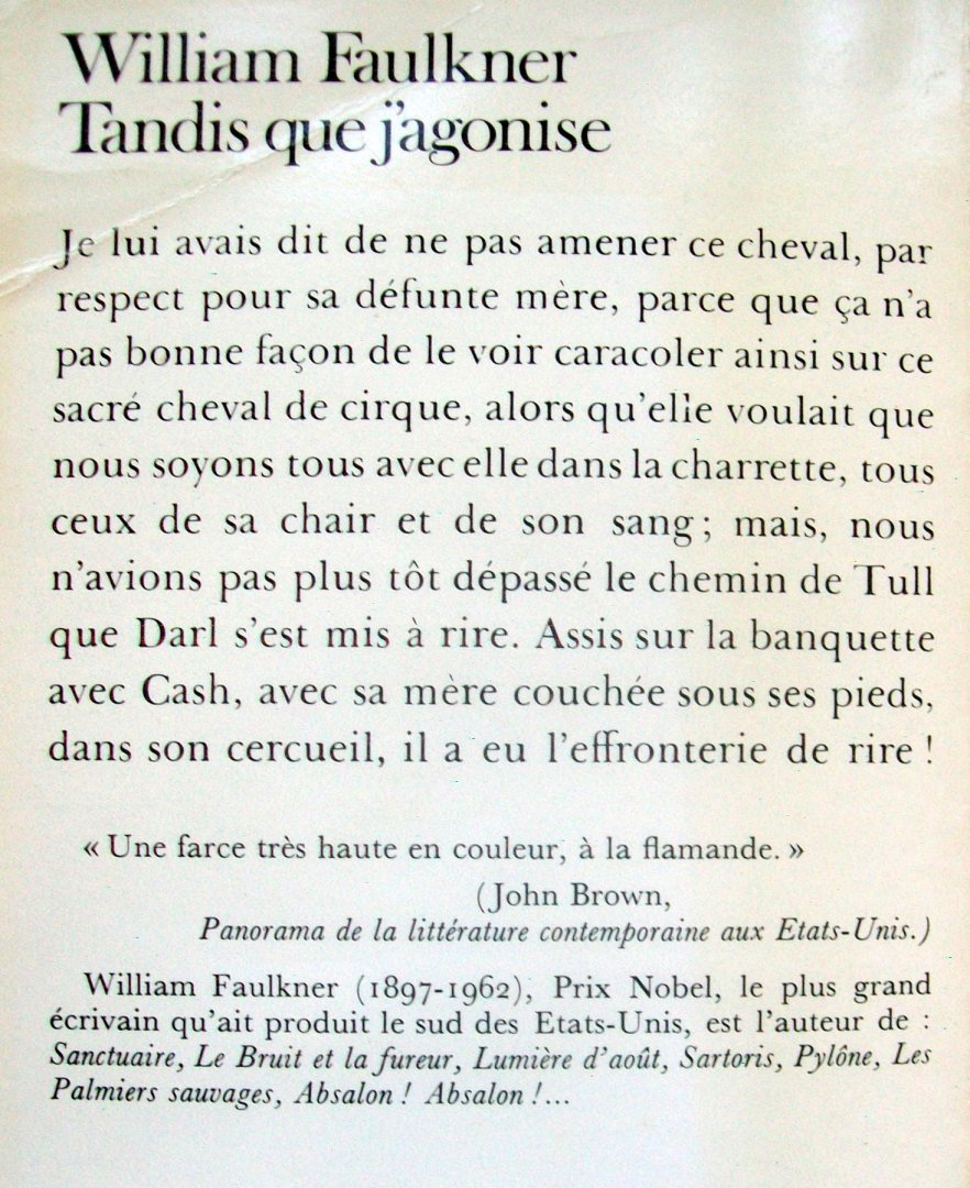 Faulkner, William - Tandis que j'agonise (FRANSTALIG)
