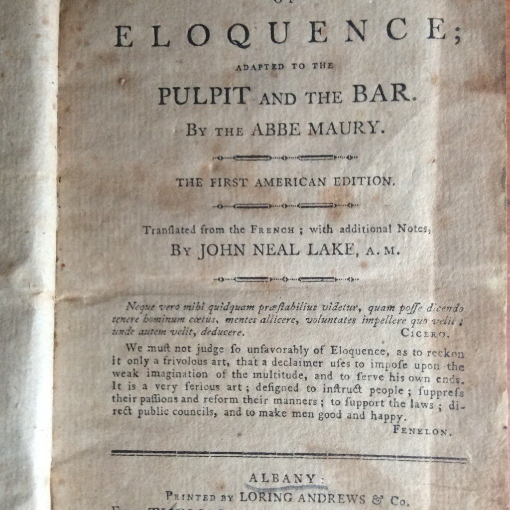 Maury, Jean Siffrein - The principles of eloquence : adapted to the pulpit and the bar.