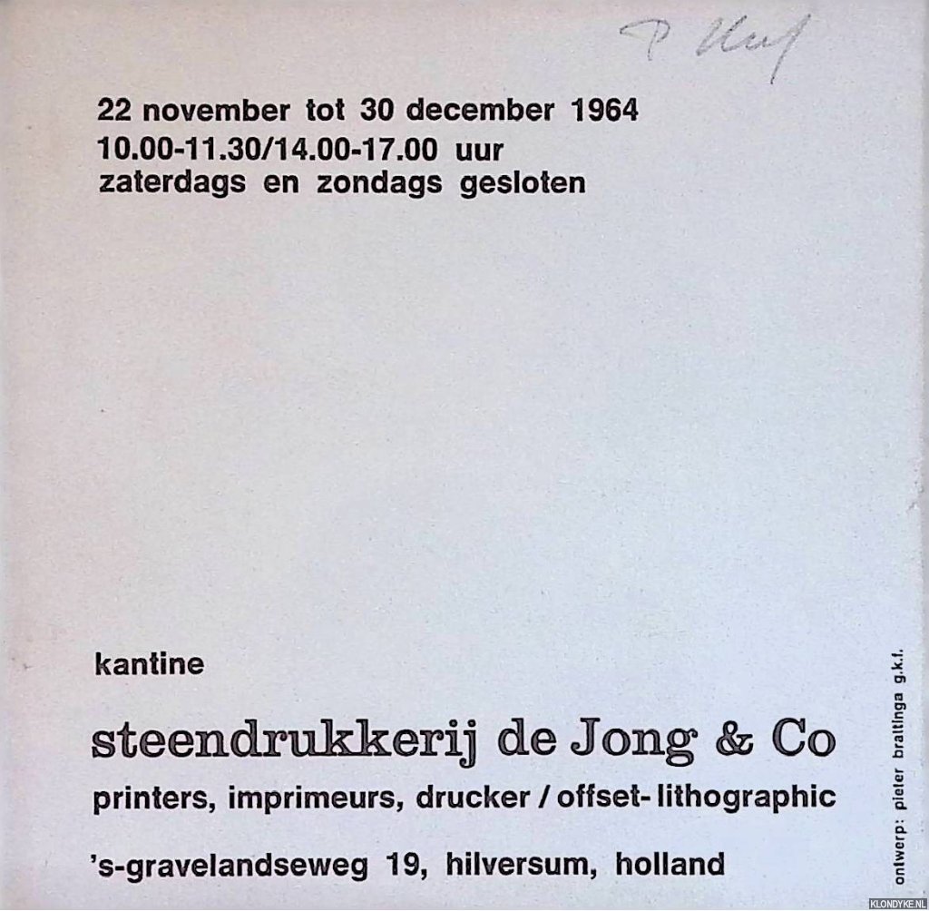 Brattinga-Kooy, Willemijn & Pieter Brattinga (ontwerp) - . . . . . . . . . . . wat ik mooi vind: Paul Huf