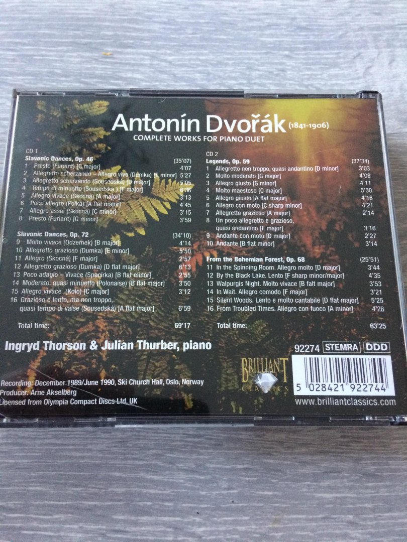 Antonin Dvorak - Complete works for piano duet
