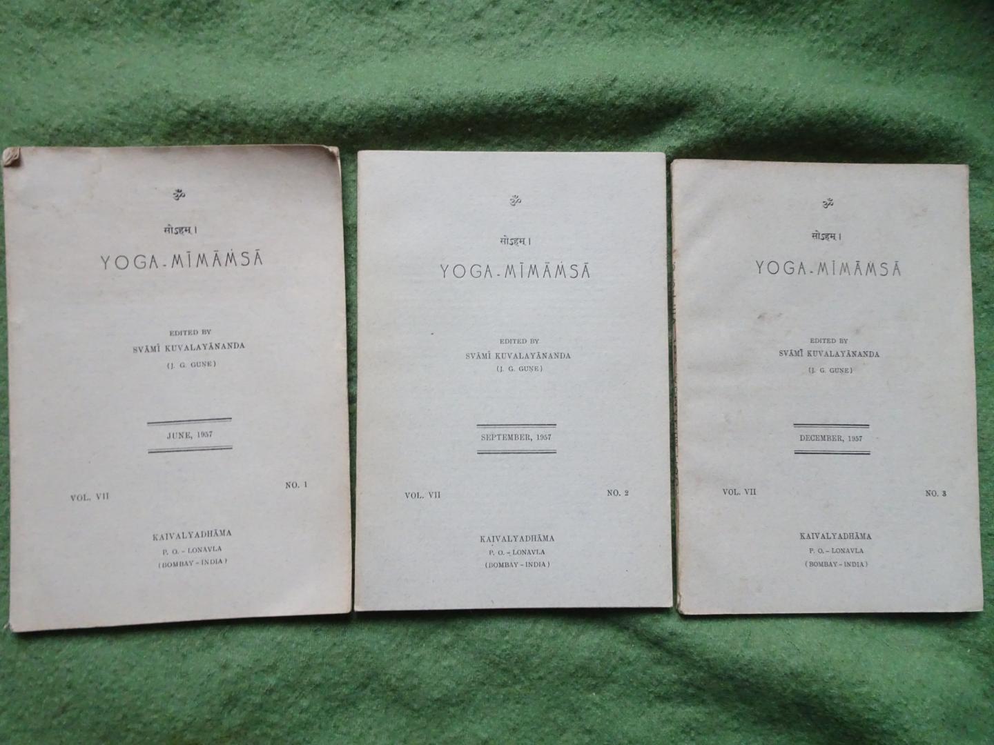Svami Kuvalayananda (j.g. gUNE) - YOGA-MIMAMSA Vol. VII no 1, 2 and 3
