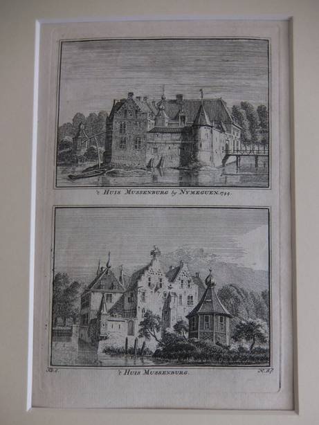 Nijmegen. - 't Huis Mussenburg by Nymeguen, 1744/ 't Huis Mussenburg.