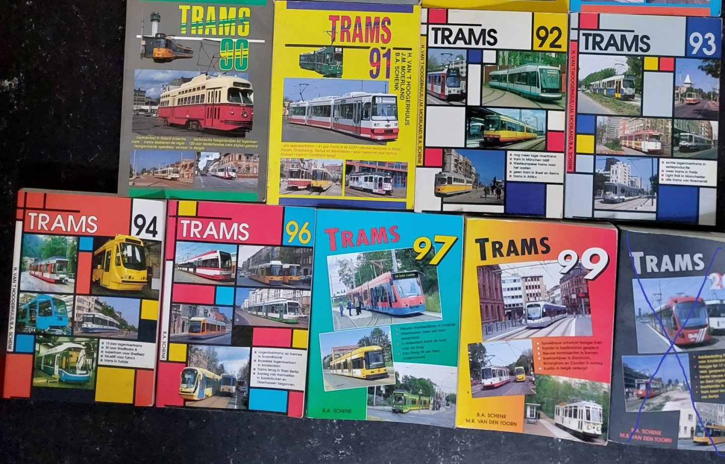 HOOGERHUIJS, H. VAN 'T /MOERMAN, J.M. /SCHENK, B.A. - trams 1990, 1991, 1993, 1994, 1996,1997, 1998