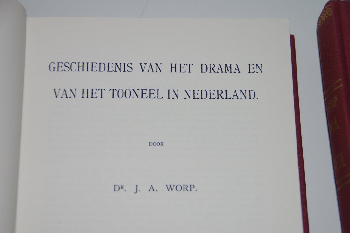 J.A.Worp - geschiedenis van het drama en van het toneel, 2 delen