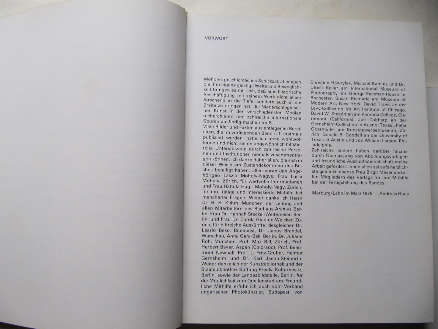 Andreas Haus - Moholy-Nagy, Fotos und Fotogramme