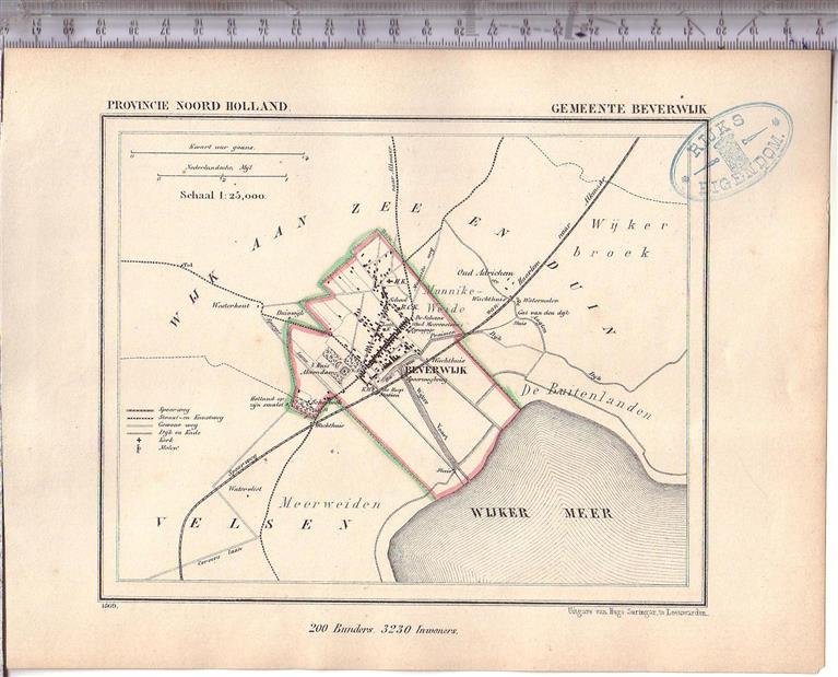 Kuyper Jacob. - Beverwijk.  Map Kuyper Gemeente atlas van Noord Holland