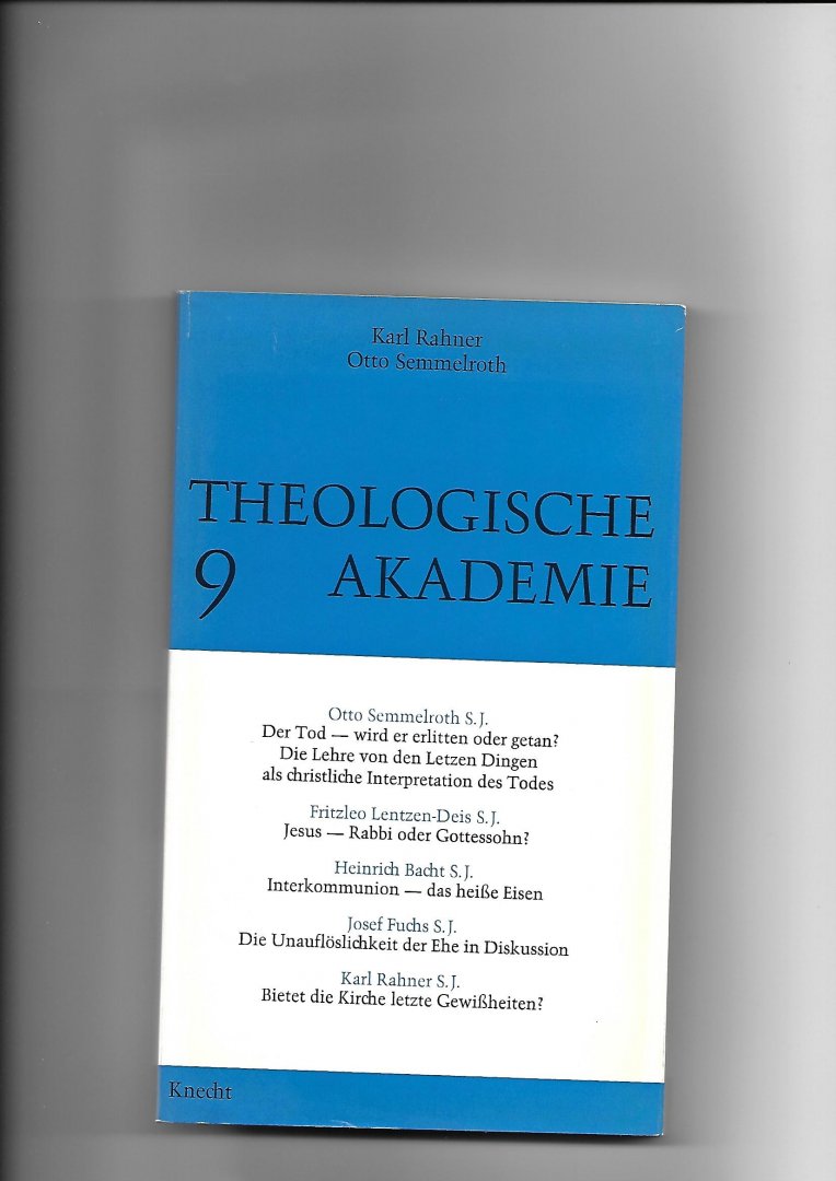 Rahner, Karl / Otto Semmelroth - Theologische Akademie 9