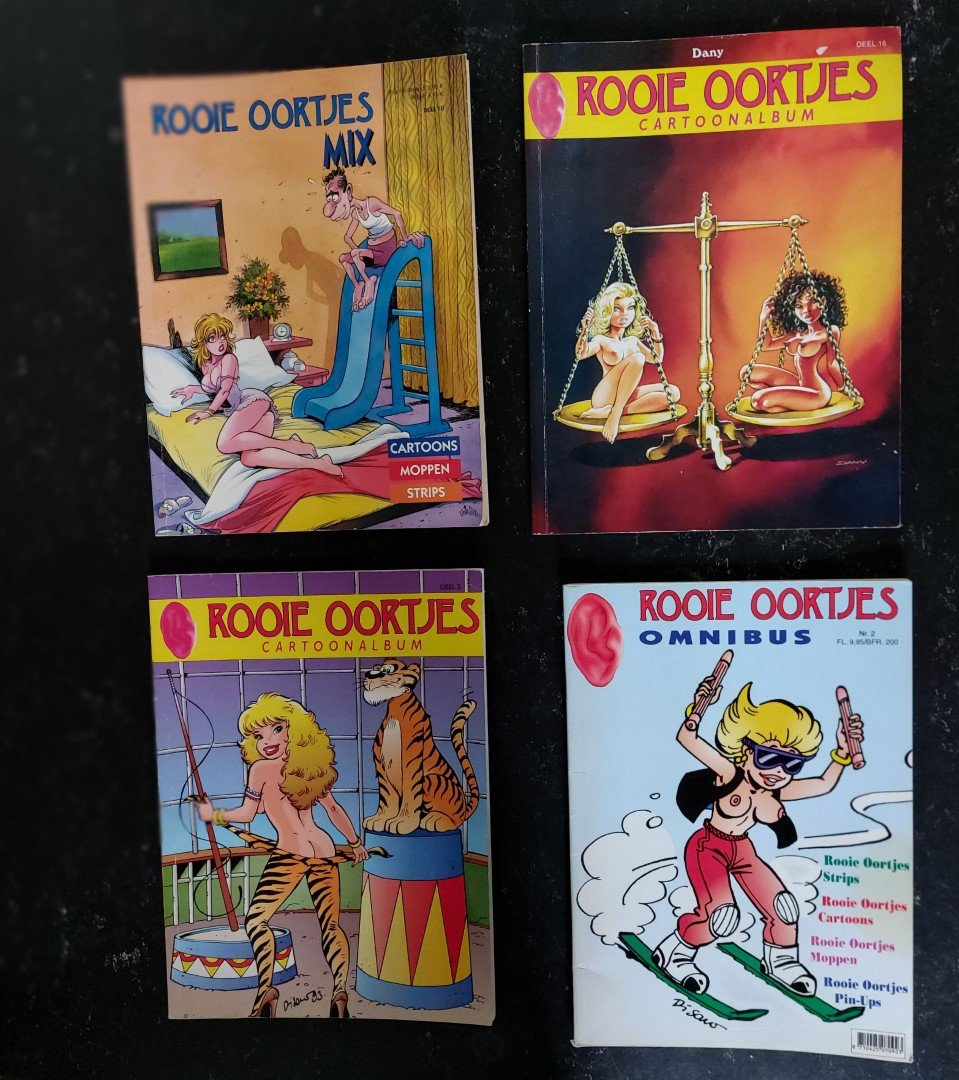 diverse auteurs - rooie oortjes Cartoonalbums no. 2 en 16; rooie oortjes mix deel 10, rooie oortjes omnibus no.2