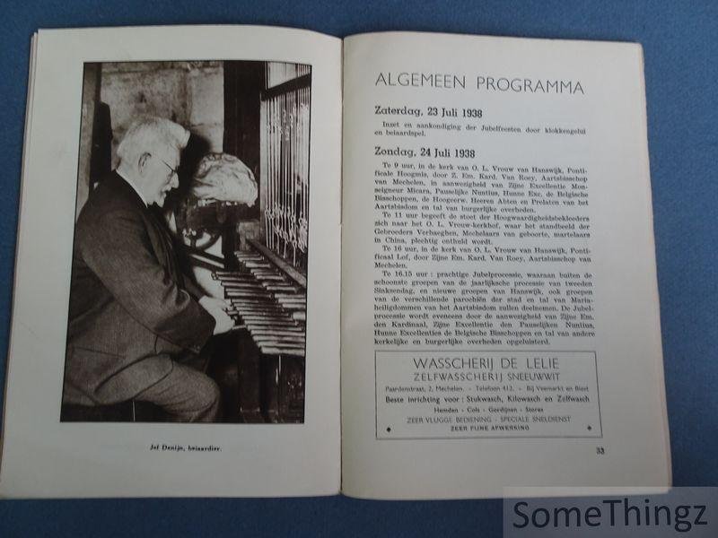 N/A. - Jubelfeesten van O.L. Vrouw van Hanswijk 988-1938. Officieel programma.