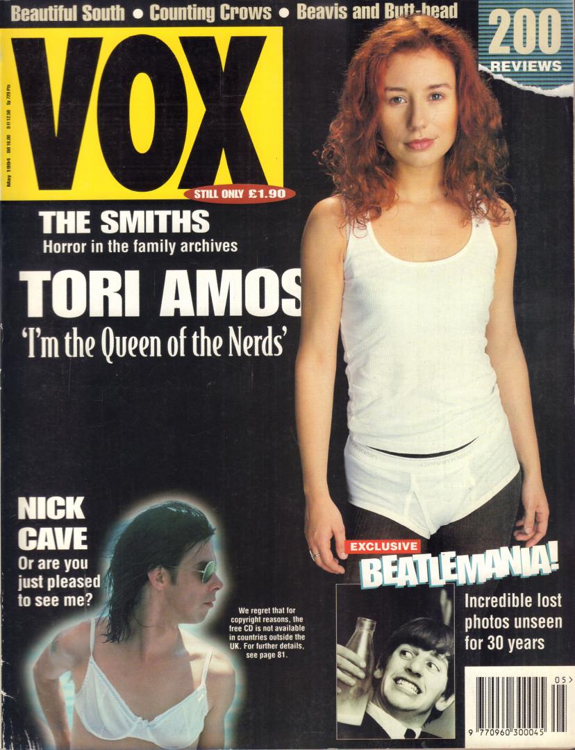 Various - MAGAZINE VOX 1994 # 044, UK MUSIC MAGAZINE met o.a. TORI AMOS (COVER + 6 p.), NICK CAVE (PART COVER + 3 p.), THE SMITHS (1982-1987, 5 p.), THE BEATLES (PART COVER + 9 p.), goede staat