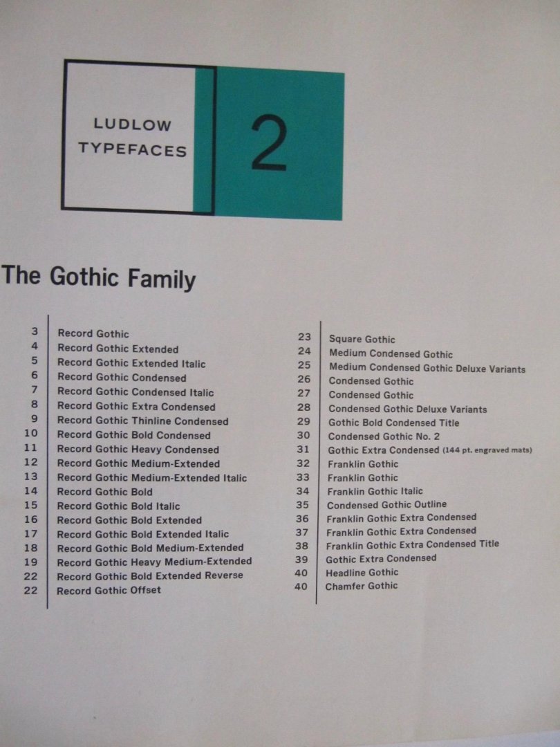  - Ludlow Gothics - Ludlow Typefaces 2