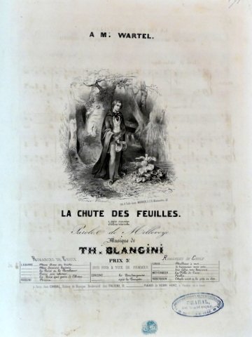 Blangini, Th.: - La chute des feuilles. Mélodie. Paroles de Millevoye
