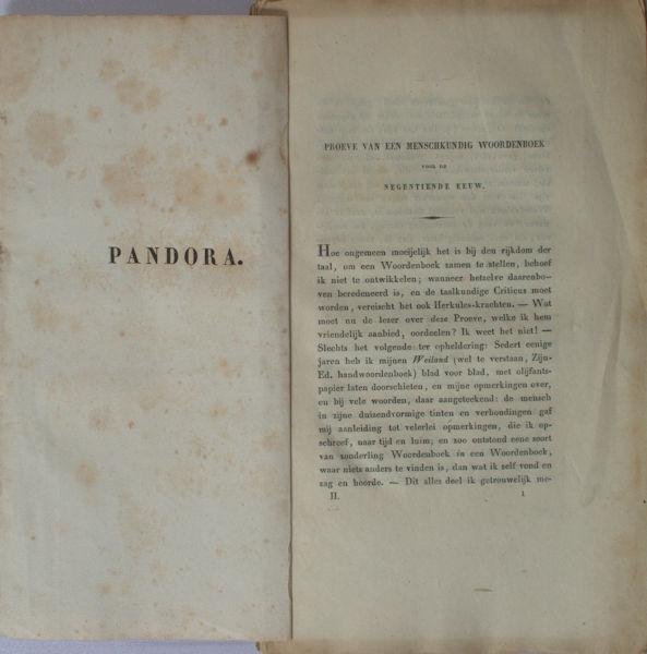 Lublink Weddik. - Proeve van een menschkundig woordenboek voor de negentiende eeuw.