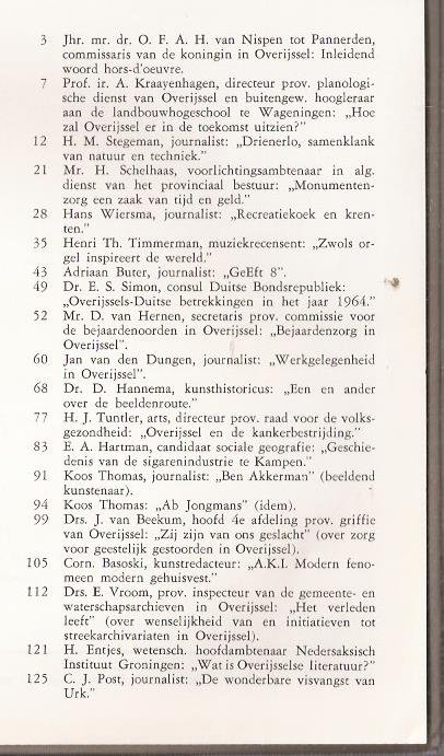 Wiersma, Hans, Mr. H. Schelhaas, Ger Dekkers (foto's)(redactie), Jhr. Van Nispen tot Pannerden (voorwoord) - Overijssel "65.