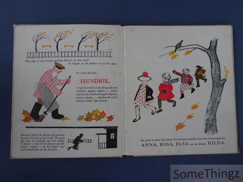 N/A. - [Rashel Engel, O. Goerjan en Koeprejanow (tekst), Ljoeba Dworson (vert.), I.E. Prins-Willekes Macdonald (vert.)] - De gouden blaren / Het vroolijke onweer / Dieren in den winter.