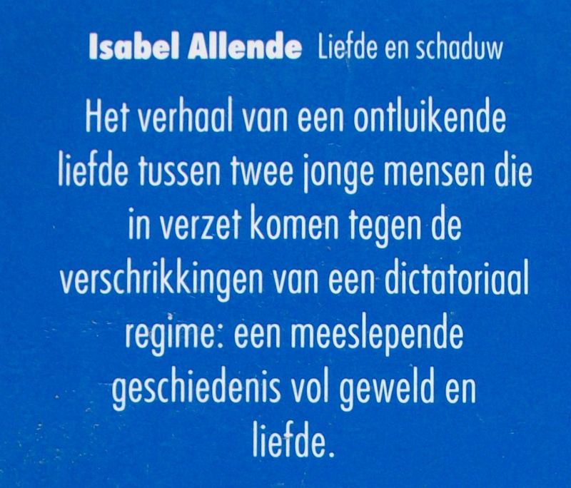 Allende, Isabel - Liefde en schaduw (Ex.1)