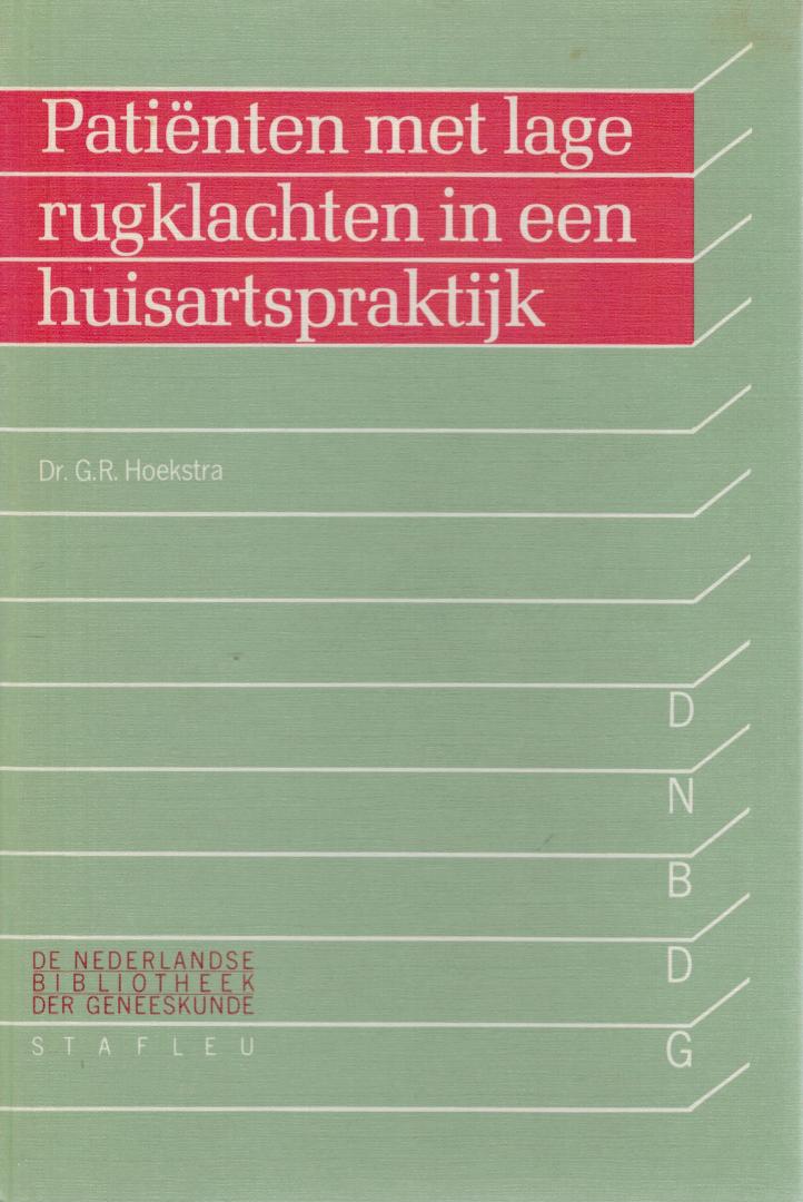 Hoekstra, Dr. G.R. - Patiënten met lage rugklachten in een huisartsenpraktijk
