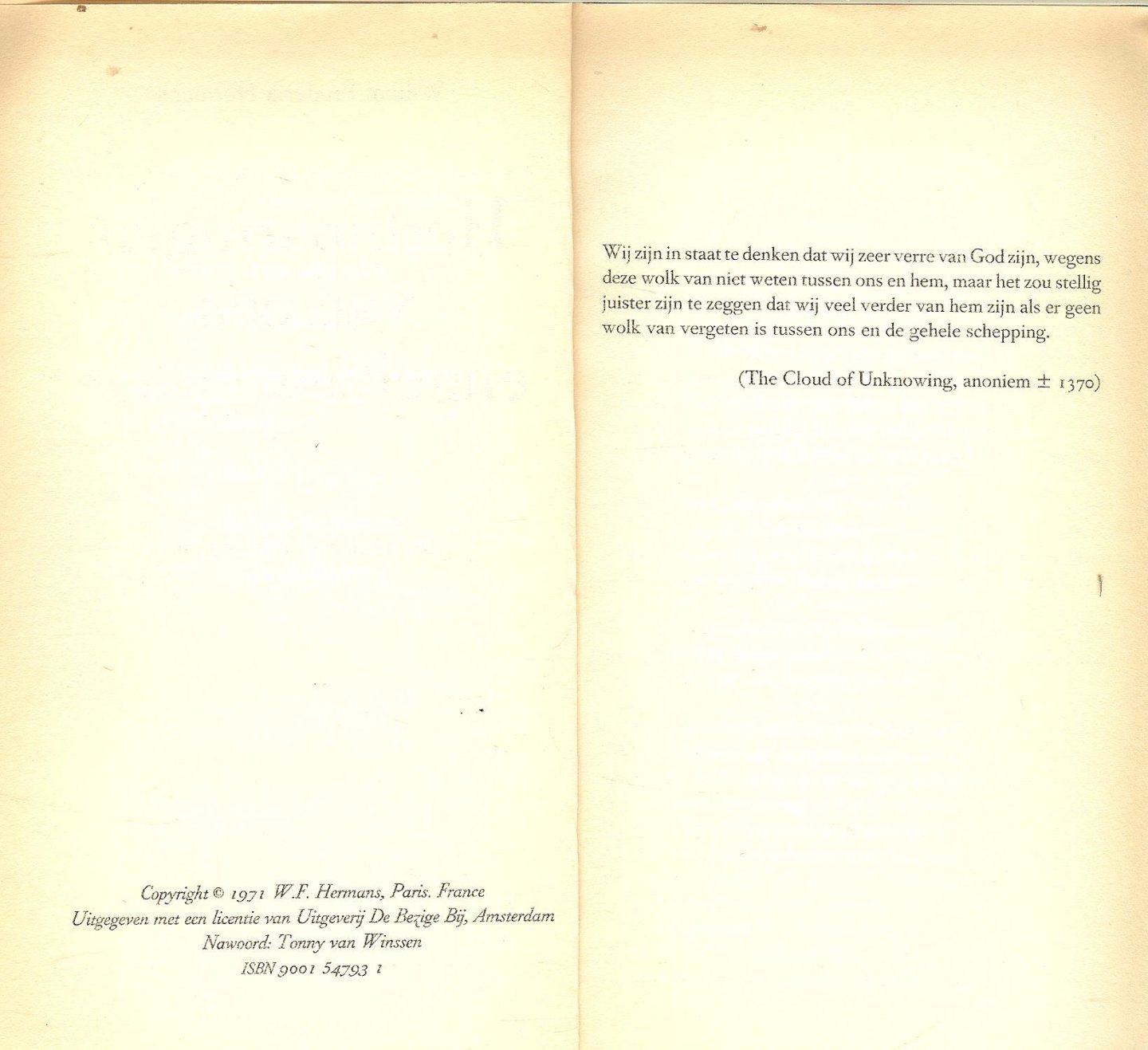 Hermans Willem Frederik, ontwerp omslag Hans Bocking [UNA] Amsterdam....Fotografie omslag Lex van Pieterson, Den Haag - Herinneringen van een engelbewaarder    De laatste dag voor de duitsers Nederland binnenvallen. 9 mei 1940. wordt gedenkwaardige dag in het leven van officier van justitie Bert Alberegt, hij ziet zijn joodse vriendin weer naar amerika vertrekken