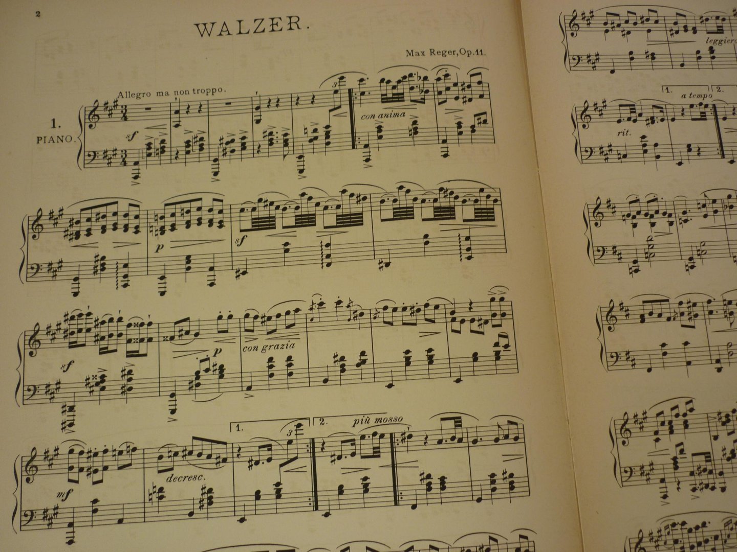 Reger; Max (1873 - 1916) - Walzer; Op. 11