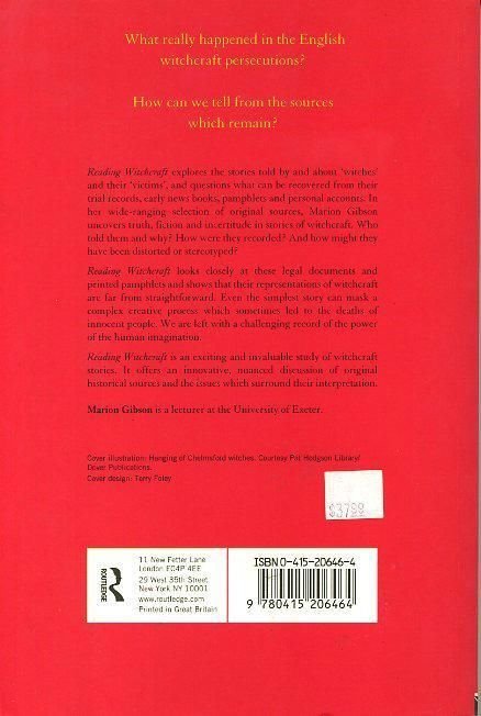 Gibson, Marion - Reading Witchcraft. Stories of Early English Witches.